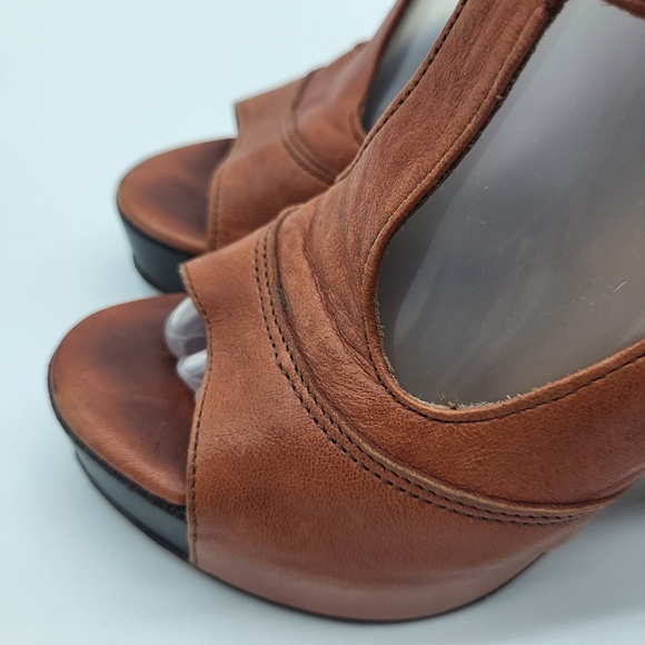 La Fee Maraboutee brown peep toe t-strap platform high heel Size 36 - Picture 7 of 14